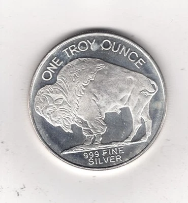US 1 oz .999 SILVER ROUND by Golden State Mint - Native American/Buffalo Design! - Image 1 of 2