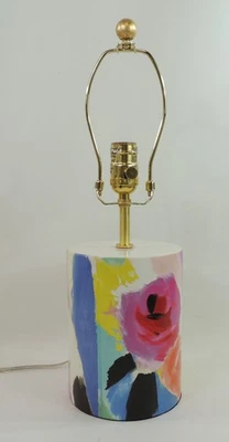Kate Spade Accent Lamp Floral Watercolor Pink Rose Colorful *Missing Shade - Image 1 of 4