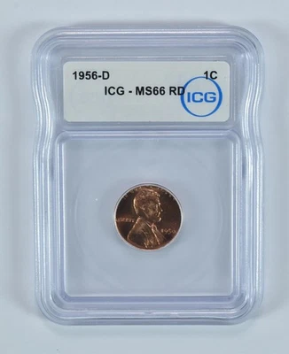 1956-D Lincoln Wheat Cent MS66 RD ICG *0565 - Image 1 of 4