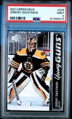 2021 Upper Deck Jeremy Swayman Young Guns PSA 9 Boston Bruins - Image 1 of 2