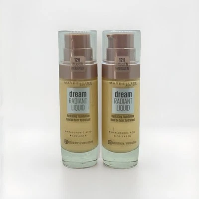 2*Maybelline Dream Radiant Liquid Foundation 01 Natural Ivory 30ml & Set - Bild 1 von 2