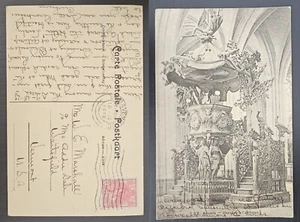 1919 Netherlands Postcard-Cathedral Pulpit 5c Stamp cd Gravenhage-Waitsfield - Bild 1 von 3