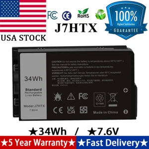 34Wh Battery J7HTX For Dell Latitude 7202 Rugged Extreme Tablet Series - Picture 1 of 15