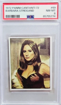 1972 帕尼·坎坦蒂 #69 芭芭拉·史翠珊音乐卡 PSA 8 近乎完好-MT 流行 3 — 第 1/2 张图片