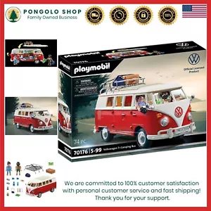 Red and White Volkswagen T1 Camping Bus Set with Accessories for Ages 5 and Up - Picture 1 of 12