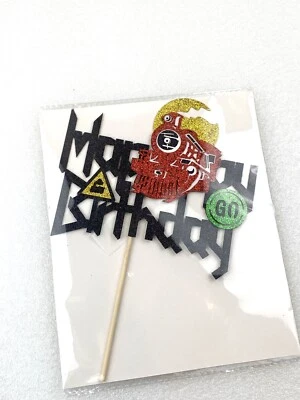 Happy Birthday Glitter Train 9" Cake Topper Double Sided Kapokku - Image 1 of 4
