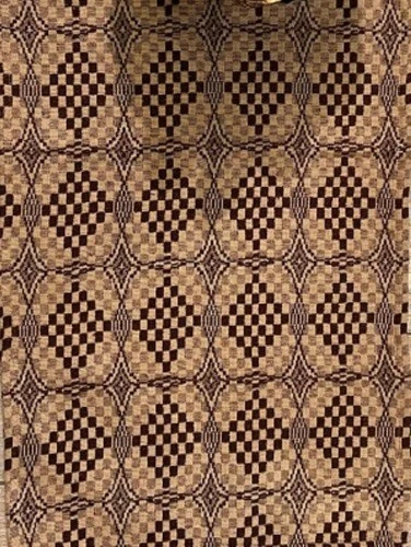 New Primitive Colonial TAN BROWN QUEEN COVERLET Woven Bedspread - Image 1 of 1