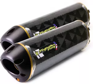 TWO BROTHERS DUAL CARBON Slip On Exhausts Mufflers Fit SUZUKI GSXR1000 2009 2010 - Picture 1 of 12