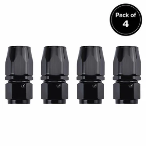 4Pcs Universal Straight AN6 6AN Swivel Hose End Fitting Adaptor For Fuel Black - Foto 1 di 12