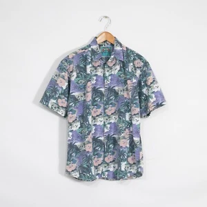 Vintage Bimini Bay Floral Hawaiihemd mit Knopfleiste Herren Large verwaschen Kurzarm - Bild 1 von 6