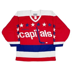VTG RARE WASHINGTON CAPITALS AUTHENTIC CCM AIR KNIT HOCKEY JERSEY SIZE 44 - Picture 1 of 7
