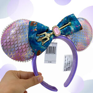 Disney-2024 Minnie Ears The Little Mermaid Purple Bow Ariel Headband NWT Gift