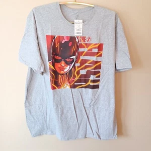 DC Comics The Flash T-Shirt XXL (2XL) Adult Gray Graphics Men Women Short Sleeve - Picture 1 of 4