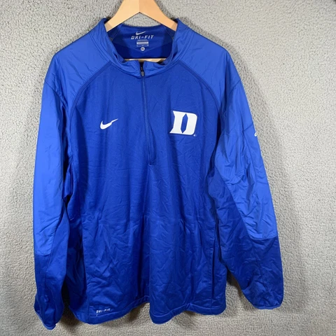 Duke Blue Devils Jacket Mens XL Blue Nike 1/4 Quarter Zip Pullover Cover