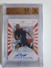 2012-13 Damian Lillard Leaf Signature Series Red #BA-DL1 BGS 9.5/10  5/5