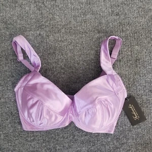 New Frederick's of Hollywood Va Va Voom Bra 32F Satin Purple Wide Strap - POWT * - Picture 1 of 10