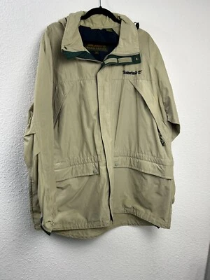 Timberland Weathergear Mens Khaki Hooded Jacket Size XL Pockets Warm Hooded - Image 1 of 4