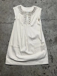 Diane Von Furstenberg DvF Fraser linen blend dress Cream Size 6 $425 - Picture 1 of 5