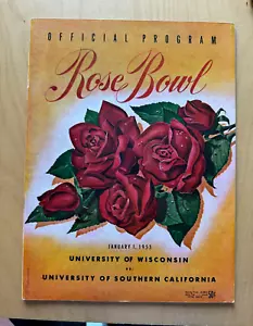 1953 ROSE BOWL PROGRAM WISCONSIN VS UNIVERSITY OF SOUTHERN CALIFORNIA 1/1/53 EX - Picture 1 of 5