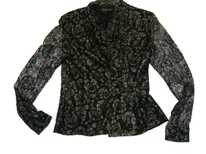 JONES New York Black Silver Metallic EVENING Dress JACKET Top Womens Size 6 NEW  - Picture 1 of 6