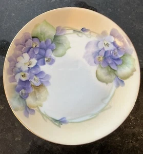 Vintage Hutschenreuther Selb Bavaria Purple Floral Patterned Dessert Plate 7 In - Picture 1 of 7