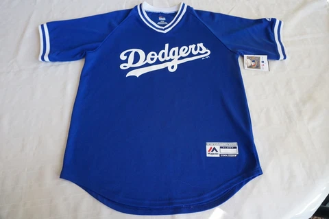 LA DODGERS BASEBALL JERSEY MEDIUM MAJESTIC COOPERSTOWN COLLECTION BLUE/WHITE Cover