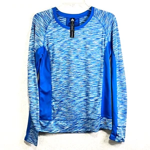 RBX Activewear Shirt Womens Size M Blue Pullover Athletic Base Layer Thumb Holes - Picture 1 of 12