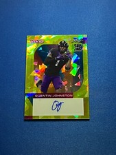 2023 Leaf Vivid Football Yellow Crystal Autograph Card of Quentin Johnston #1/10