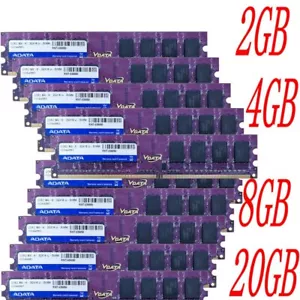 20GB 16GB 8GB 4GB 2GB DDR2 800Mhz PC2-6400U 240Pin DIMM Mémoire SDRAM ADATA FR - Picture 1 of 14