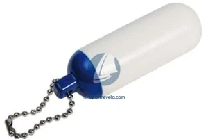 Portachiavi Parabordo Allungato Bianco/Blu in PVC Flessibile - Personalizzabi... - Foto 1 di 1