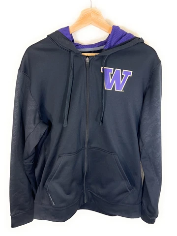 Nike Washington Huskies Hoodie Sweatshirt  therma fit Full Zip Size Medium Cover