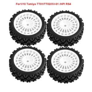 4x1/10 RC Car Wheels Tyres Set for Tamiya TT02 TT01 TT02 XV-01 HPI RS4 Durable - Picture 1 of 11