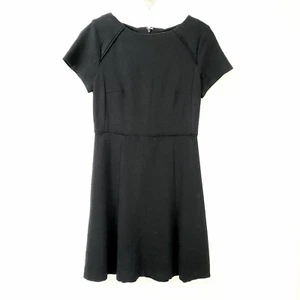 J. Vestido de mujer Crew talla 2 negro manga gorra cuello barco manga corta calce y acampanado - Imagen 1 de 12