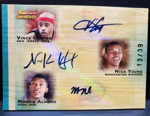 Vince Carter Nick Young Almond 2007-08 Topps Trademark Moves TRIPLE AUTO 13/39 - Picture 1 of 2
