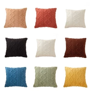 Geometric Pattern Velvet Pillow Case Two-sided Cushion Cover Zipper 17''x17'' - Picture 1 of 22