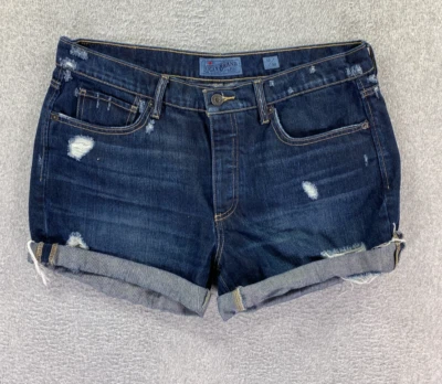 Lucky Brand Shorts Womens 10/30 Blue Denim Cutoff Distressed Button Front - Image 1 of 4