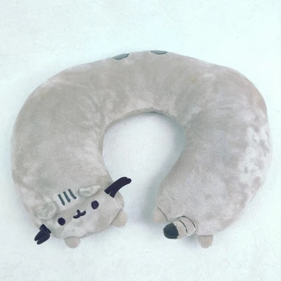 Gund Cute Pusheen Cat Gray Neck Pillow Plush Travel Stuffed Animal Toy - Image 1 of 4
