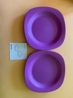 Tupperware Blossom Picknick Teller Rund Lila "NEU" (SET 2) - Bild 1 von 2