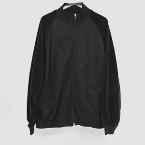 Vtg COOGI Mens Velour Track Jacket Size 3XL Black Full Zip Embroidered Retro 90s - Picture 1 of 11