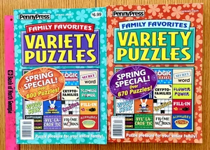 Menge 2 Penny Press Familie Favoriten Verschiedene Puzzles Bücher Kostenloser Versand - Bild 1 von 1