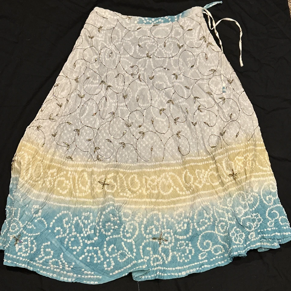 Falda de algodón Funky People de segunda mano talla mediana lentejuelas India A29 Foto 1 de 3