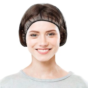 1000 Pack Black Disposable Nylon Hair Nets 28" /w Elastic Edge Mesh - Picture 1 of 7