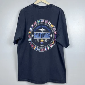 Vintage T-Shirt Salt Lake City 2002 Olympics Winter Graphic Print Size XL - Bild 1 von 11