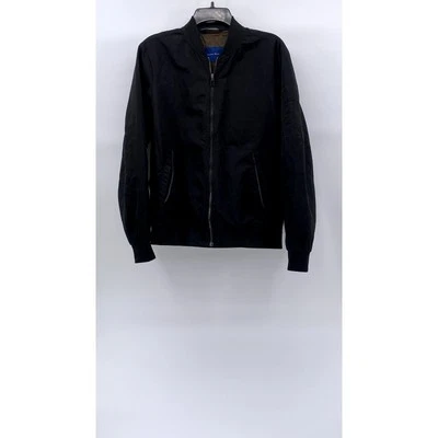 Мужская черная однотонная куртка-бомбер ZARA на молнии размер S - Изображение 1 из 4
