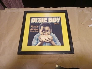 Vintage ORIGINAL Crate Label Dixie Boy FRAMED.VINTAGE.ORIGINAL - Picture 1 of 1