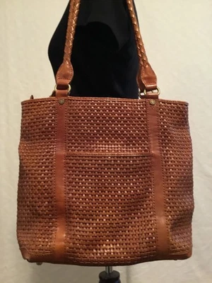 Patricia Nash Rena Woven Leather Shoulder Bag/ Tote. Stylish And Spacious- Rare - Image 1 of 4
