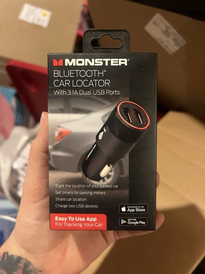 Monster Localizador de Coches Bluetooth con Puertos de Carga USB Duales NUEVO Foto 1 de 1