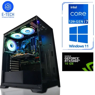 Core i7 12700F Gaming PC - 64GB DDR4 2TB M.2 16GB NVIDIA RTX 5060 Ti Win 11 RGB - Image 1 of 4