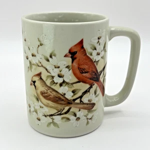 Vintage OTAGIRI Japan Steinzeug 2 Kardinal Vögel Kaffeebecher 8 Unzen - Bild 1 von 9