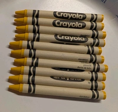 10 Dandelion Crayola Crayon Yellow Color Discontinued Retired 2017 NEW Lot - Image 1 of 4